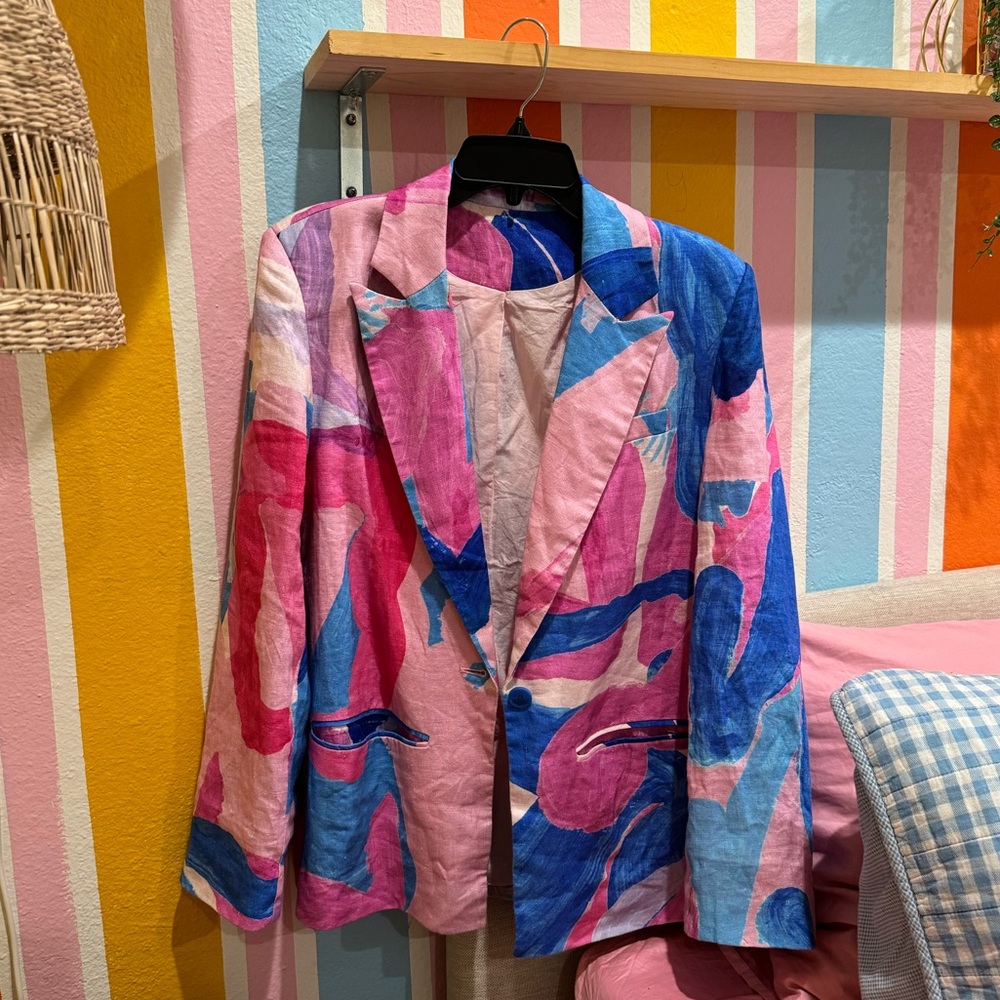 NA-KD Oversized Linen Blazer